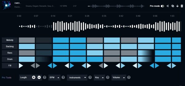 Soundraw ai generated music. Advanced interface