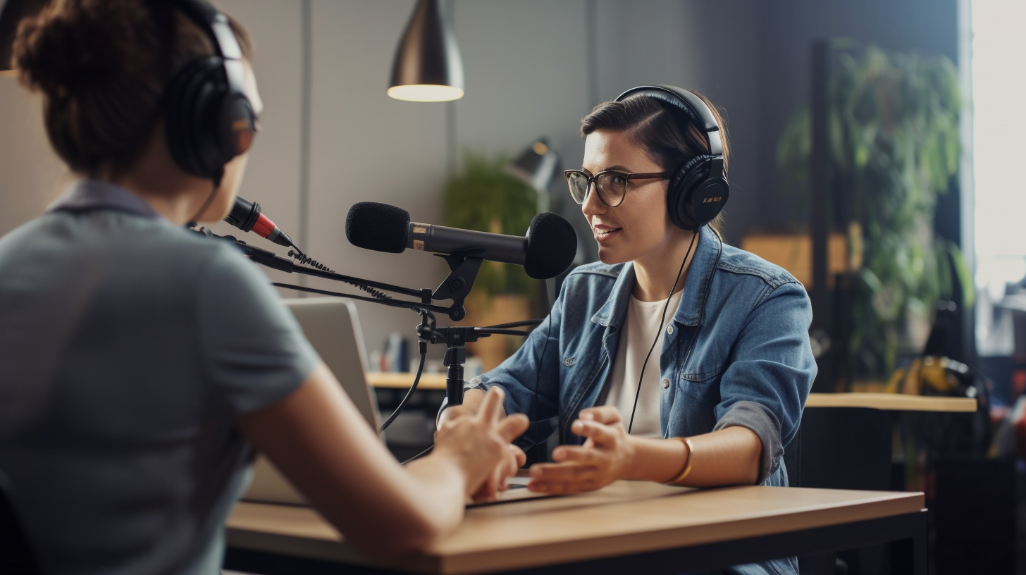 two podcasters using ai generated music as their backing track